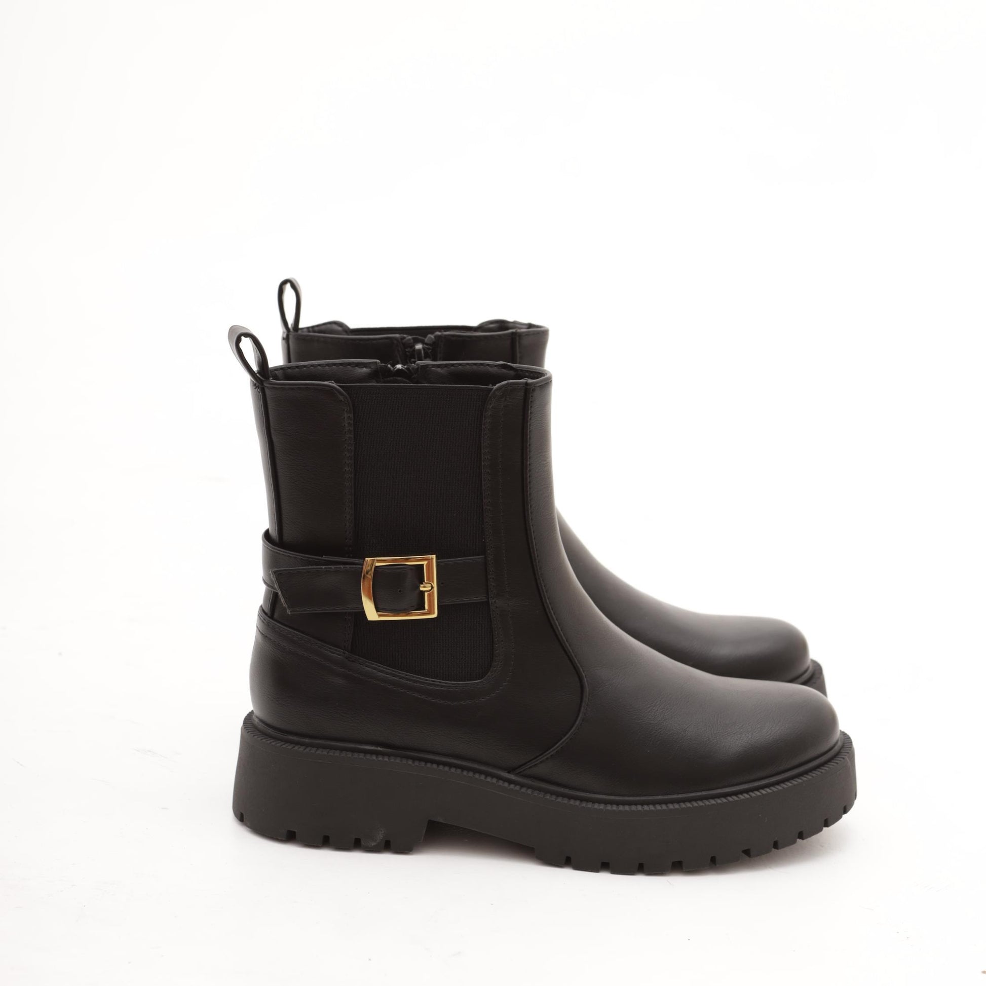 STIVALETTO ELASTICI BASSO FIBBIA NERO 
