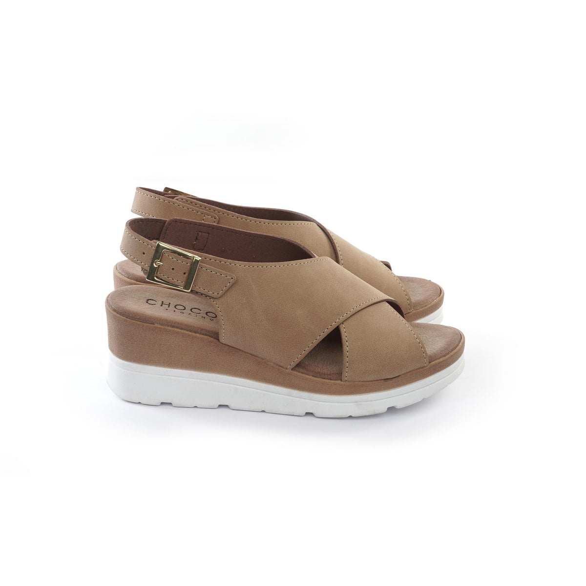 SANDALO ZEPPA INCROCIATO BEIGE<BR/> 