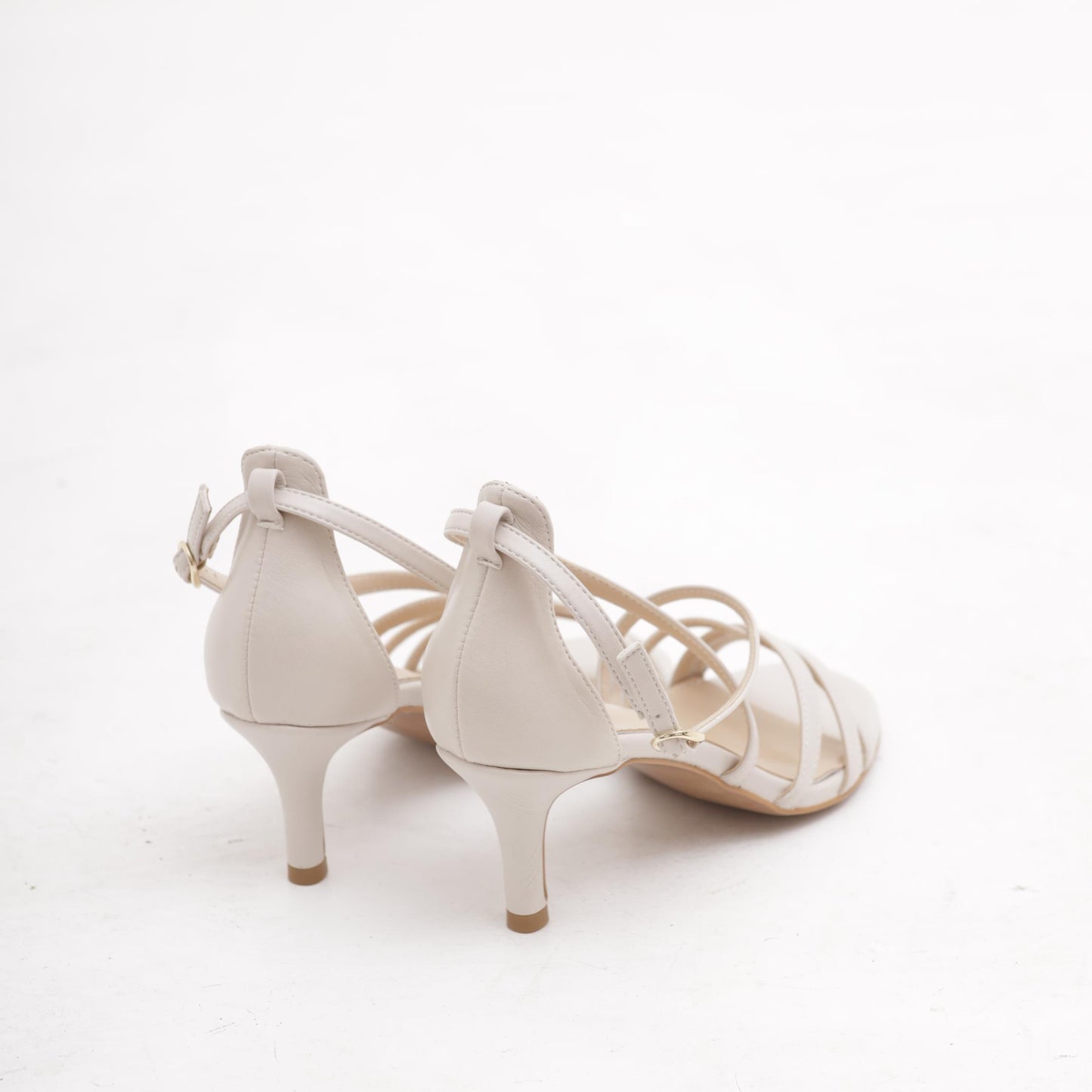 SANDALO FASCETTE INCROCIATE PANNA 