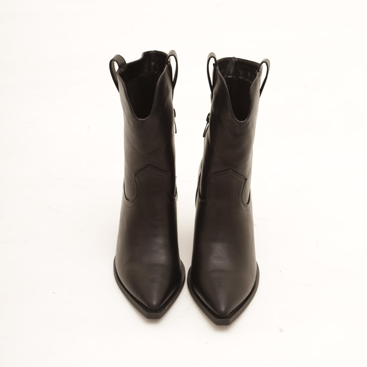 STIVALETTO TEXANO LISCIO NERO 