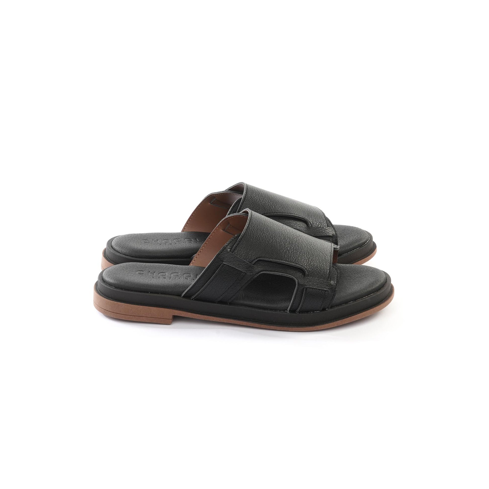 CIABATTINA FASCIONE NERO<BR/> 