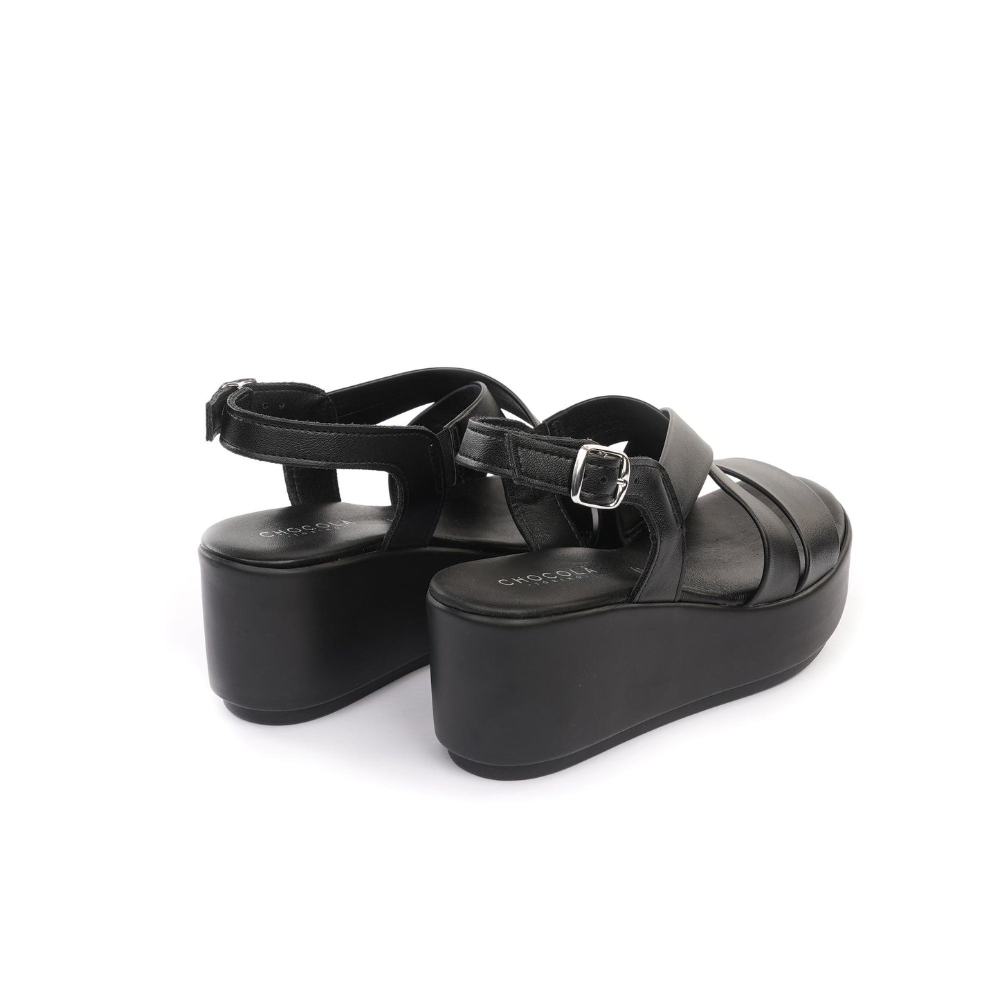 SANDALO ZEPPA INCROCIATO NERO<BR/> 