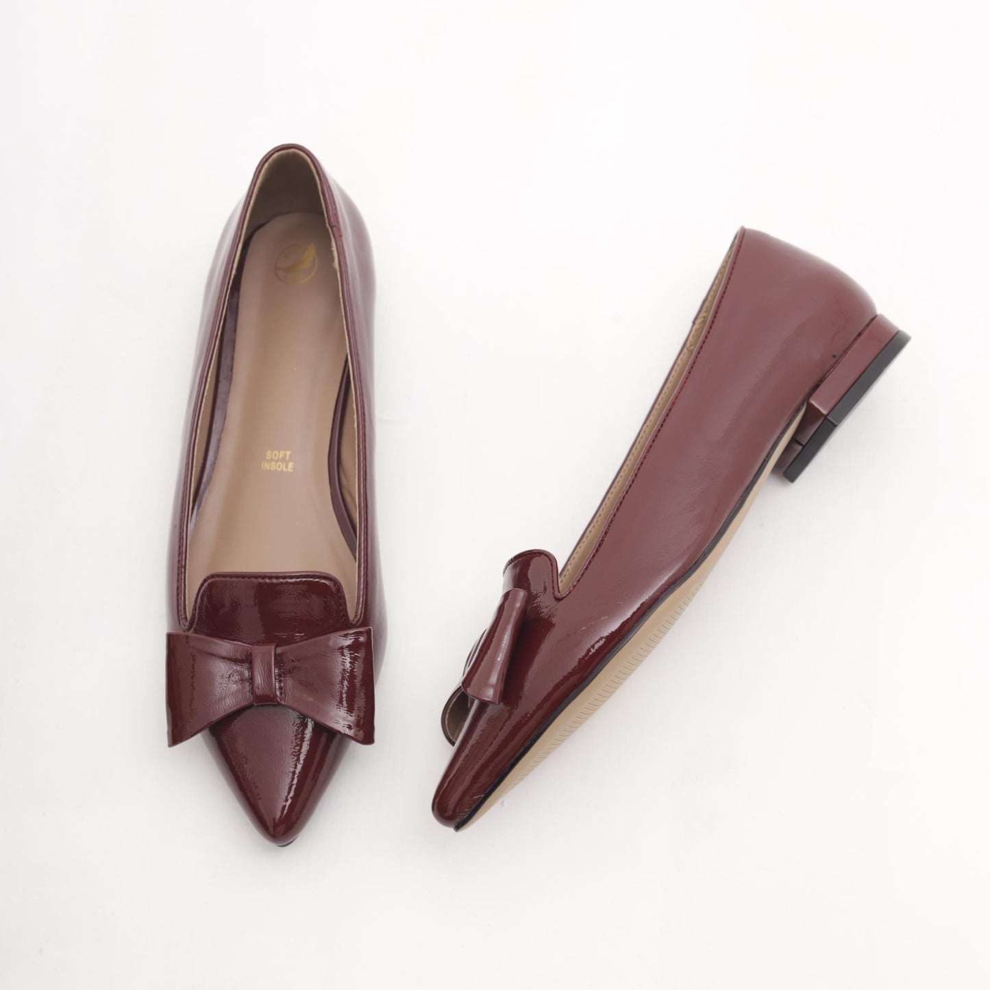DECOLLETE FLAT FIOCCO BORDEAUX 