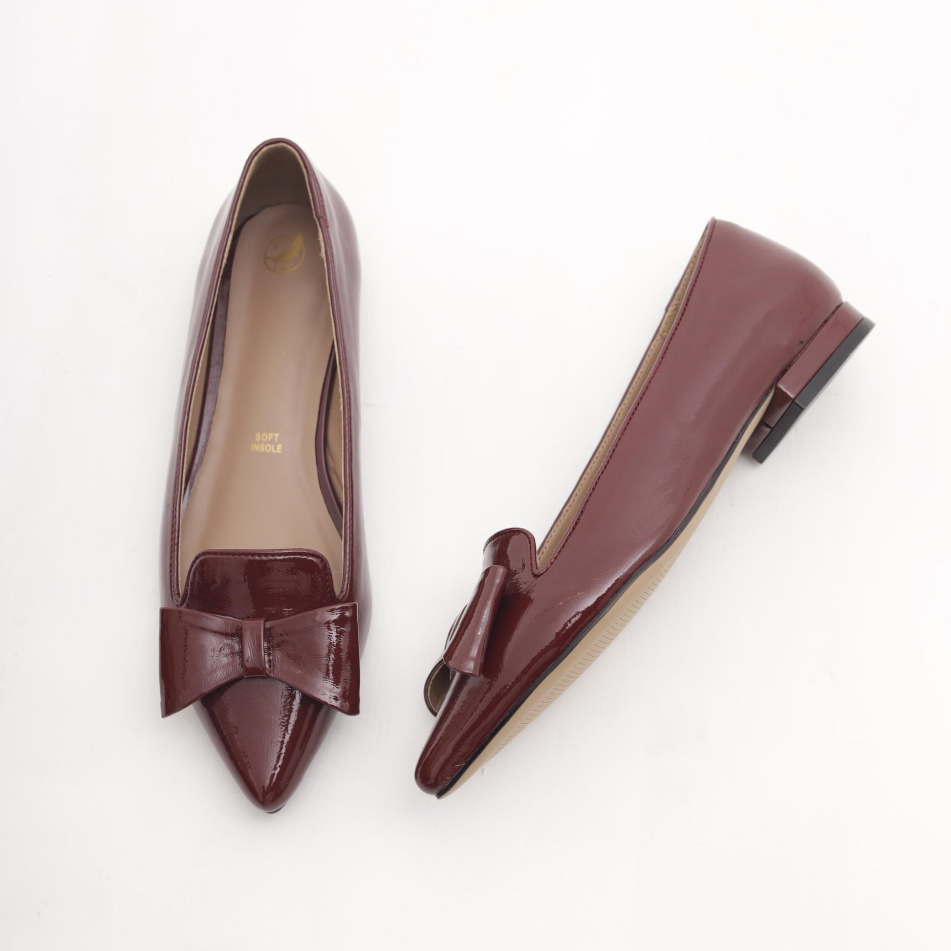 DECOLLETE FLAT FIOCCO BORDEAUX 