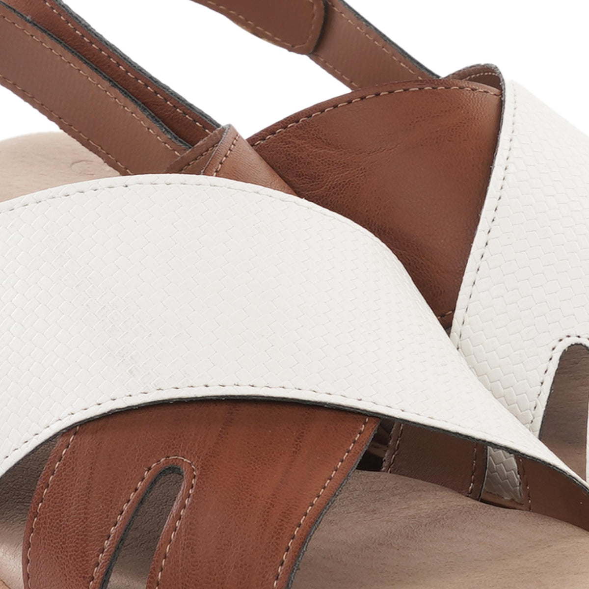 SANDALO ZEPPA FASCE INCROCIATE BICOLORE BIANCO<BR/> 