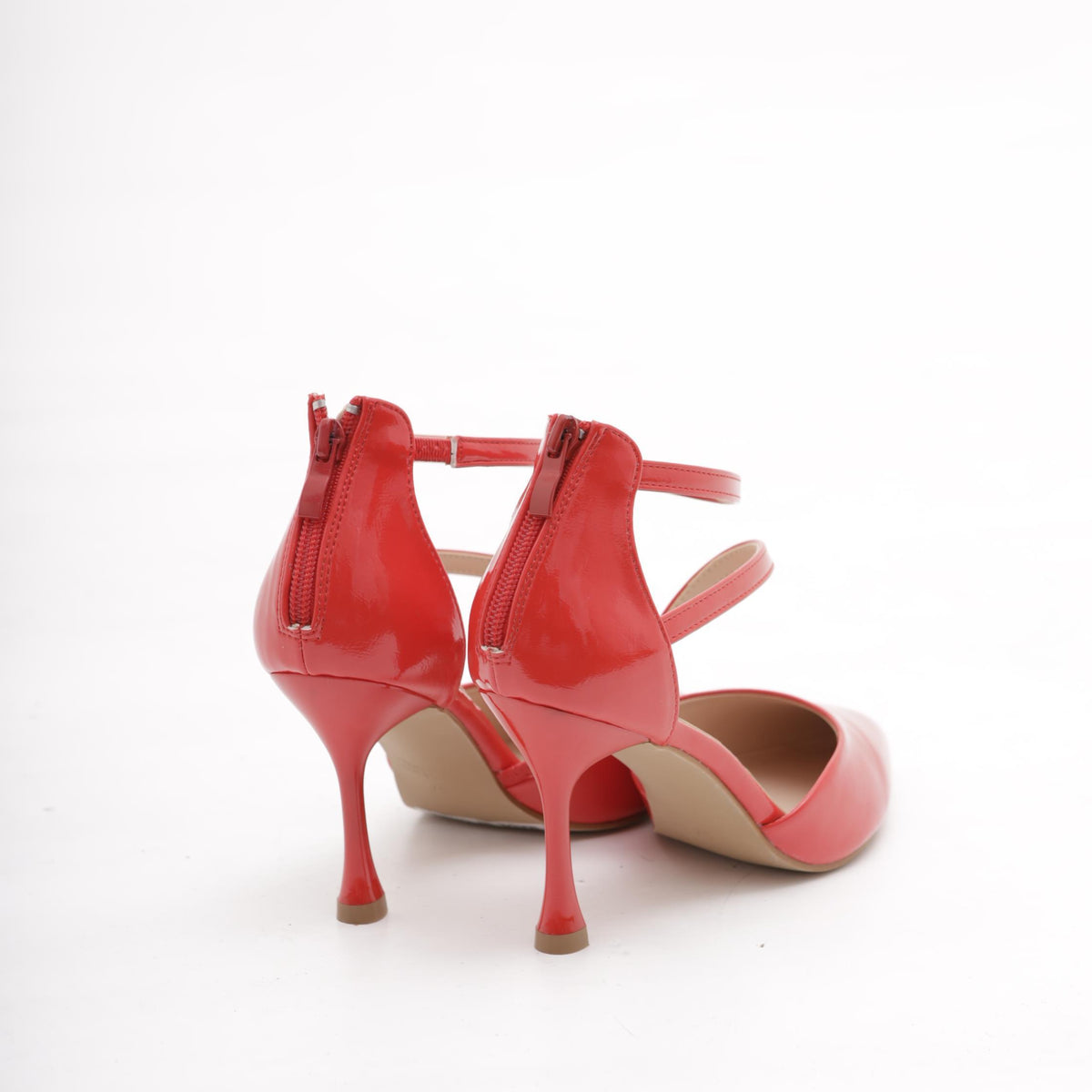 DECOLLETE' D'ORSAY CINTURINO ROSSO 