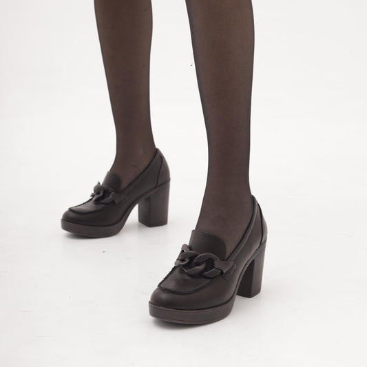 MOCASSINO TACCO CATENA TESTA DI MORO MP354-1PUTM CHOCOLA