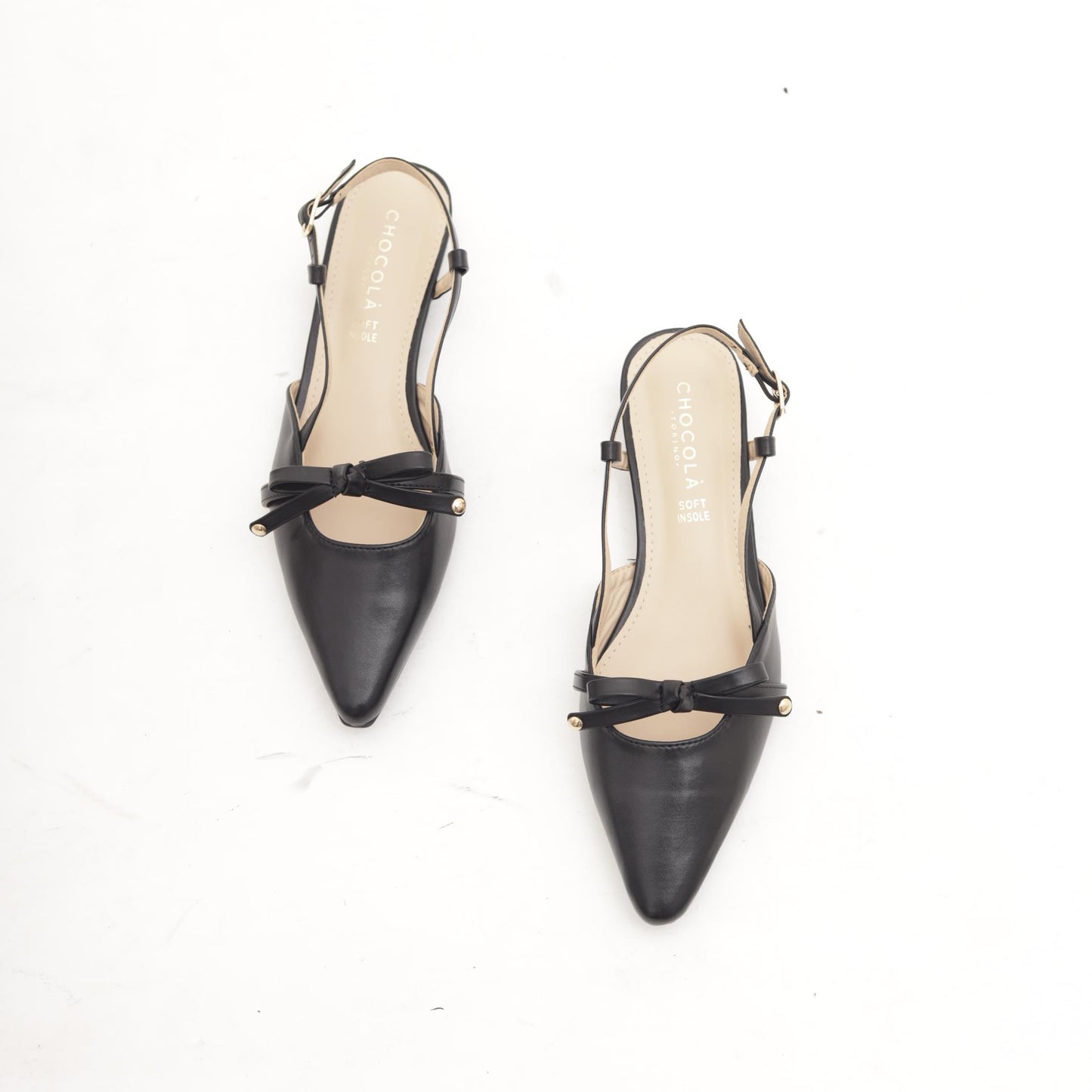 SLINGBACK FLAT FIOCCO NERO 