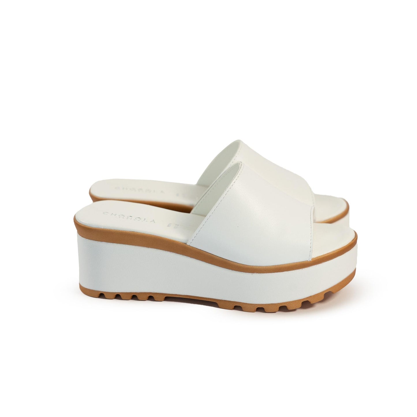 CIABATTA FASCIA VERA PELLE BIANCO<BR/> 