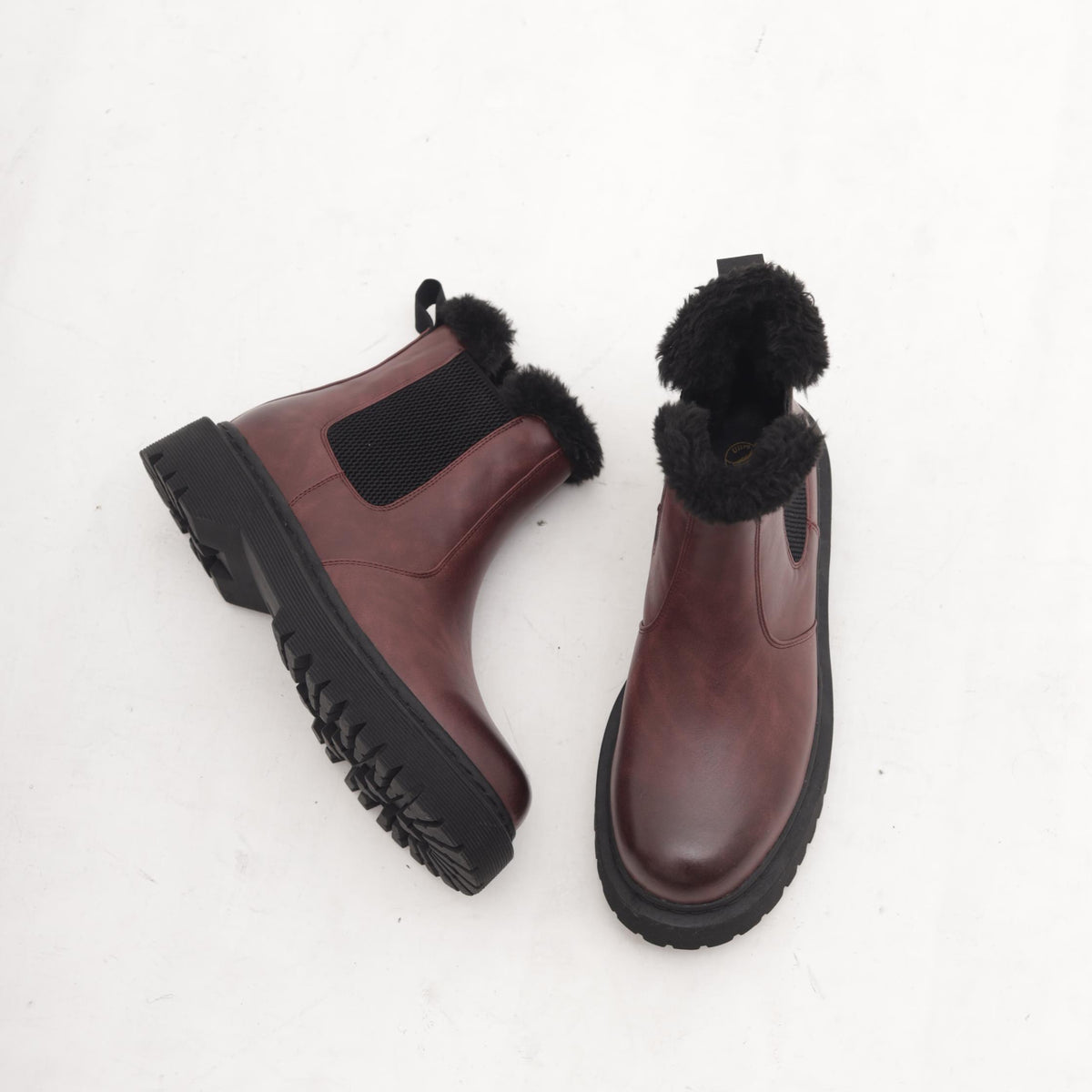 STIVALETTO CHELSEA BASSO FUR BORDEAUX 