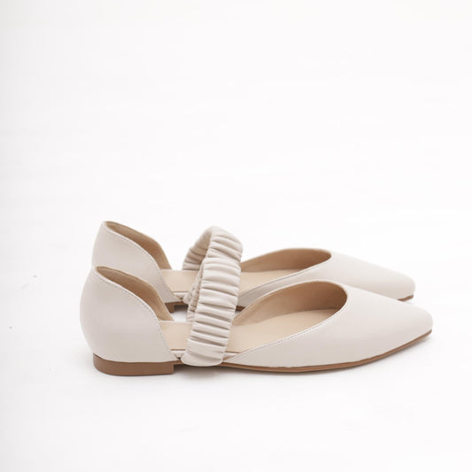 DECOLLETE D'ORSAY FLAT ELASTICO PANNA 