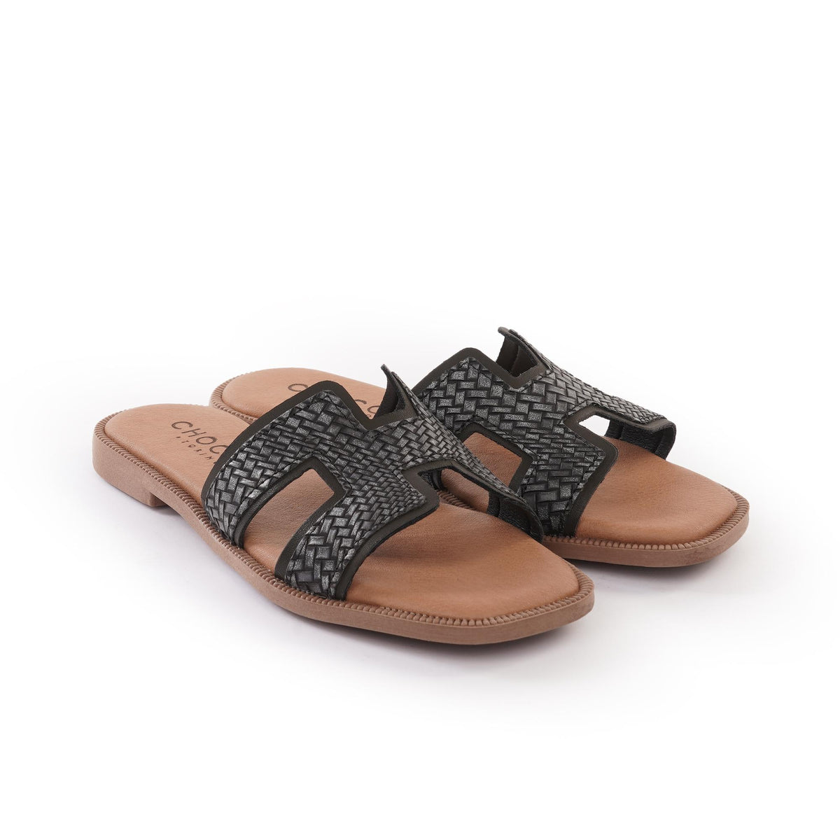 CIABATTINA H INTRECCIATO NERO<BR/><BR/><BR/> 