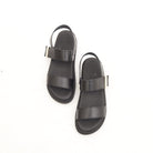 SANDALO VELCRO VERA PELLE NERO 