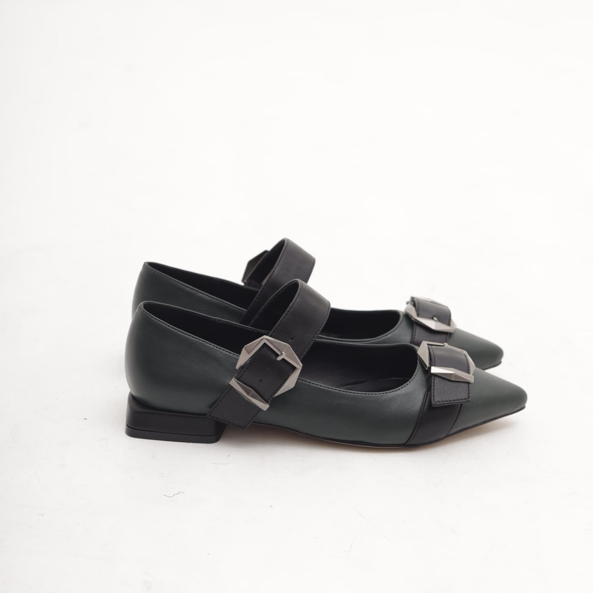 DECOLLETE FLAT FIBBIE VERDE 