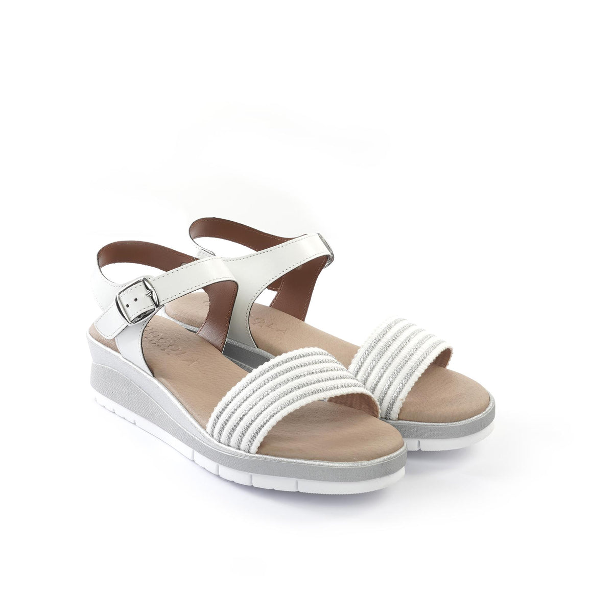 SANDALO ZEPPA FASCIA CORTECCIA ARGENTO<BR/><BR/> 