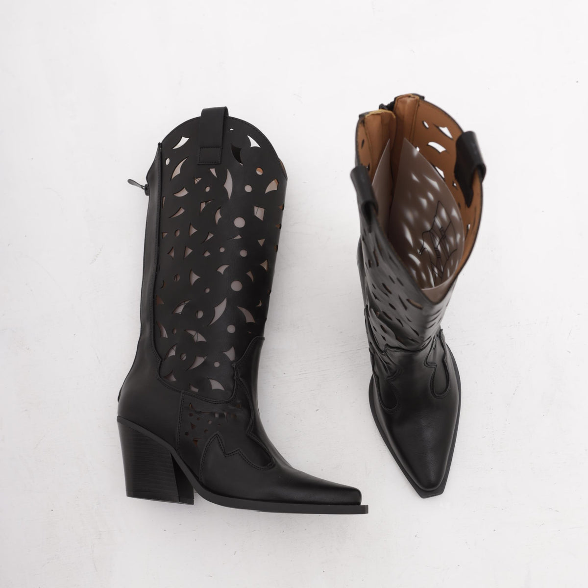 TEXANO ALTO TRAFORATO NERO<BR/> 
