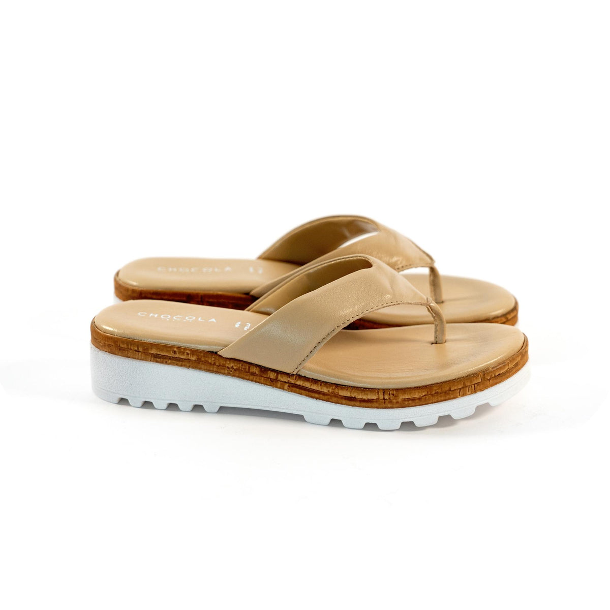 CIABATTA INFRADITO VERA PELLE BEIGE<BR/> 