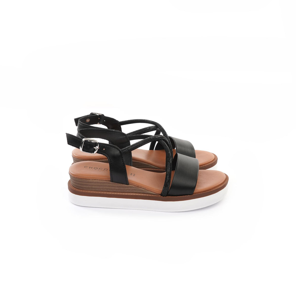 SANDALO ZEPPA BRILLANTINI NERO<BR/> 