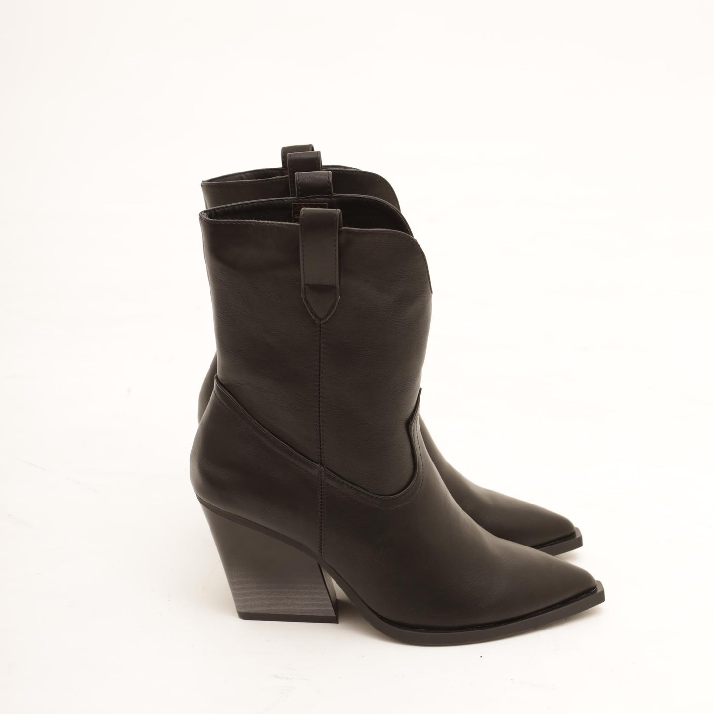 STIVALETTO TEXANO LISCIO NERO 