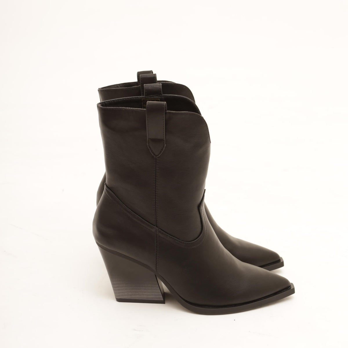 STIVALETTO TEXANO LISCIO NERO 