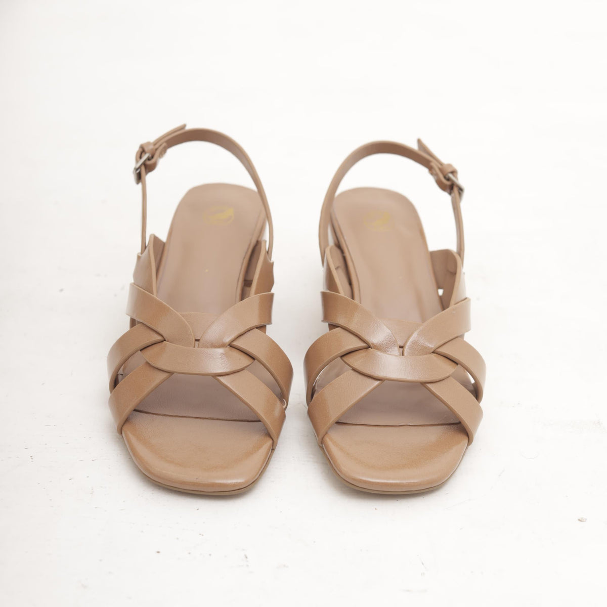 SANDALO FASCE INCROCIATE BASSO DARK NUDE 