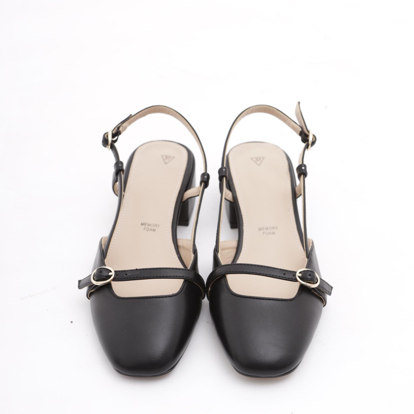 SLINGBACK BASSA CINTURINO NERO 