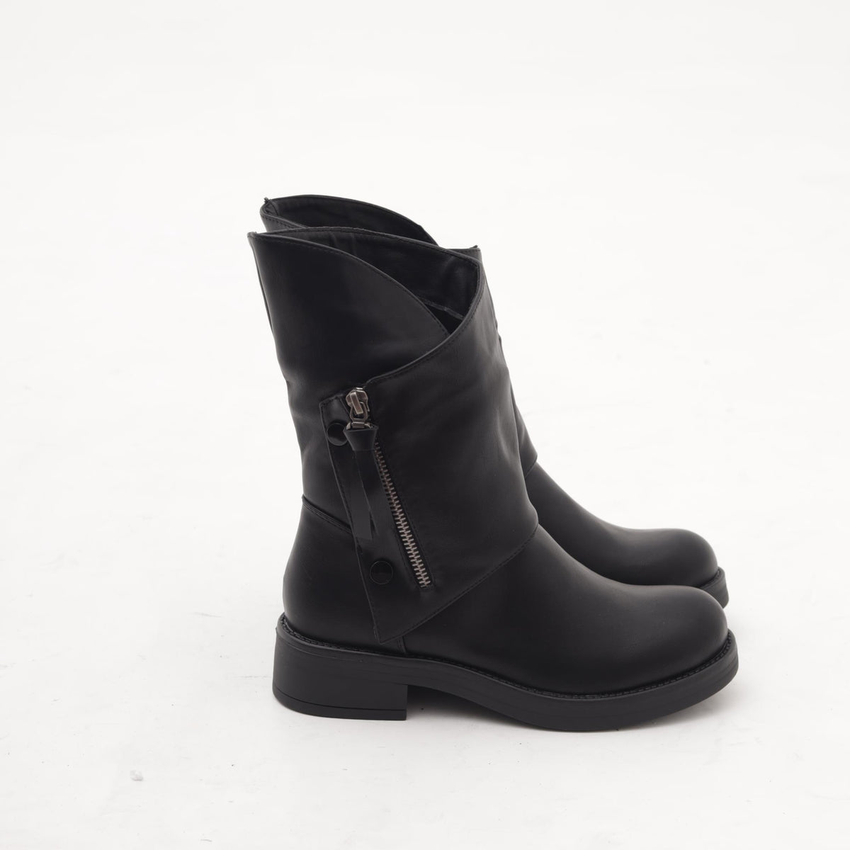 BIKER ASIMMETRICI ZIP NERO 