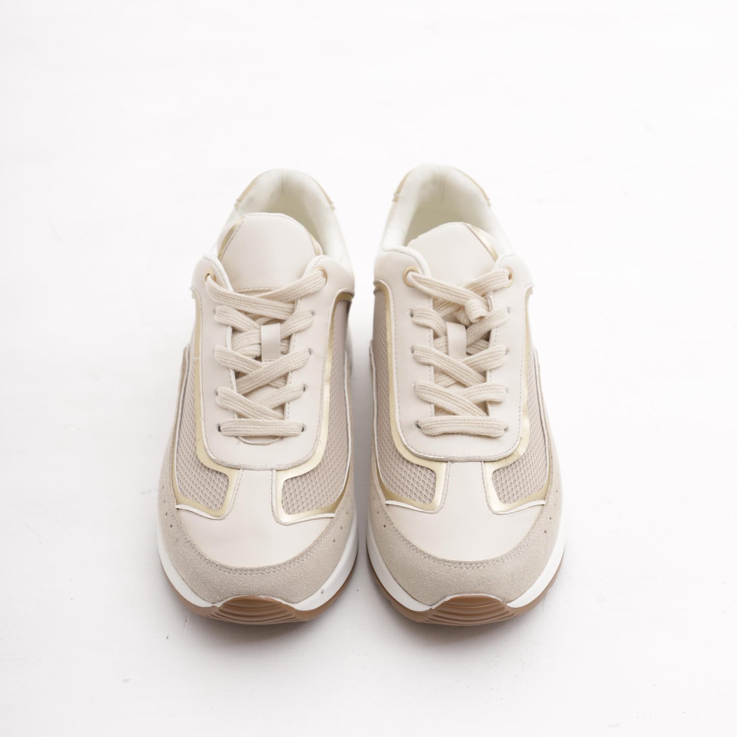 SNEAKERS RETE ALTA BEIGE<BR/> 
