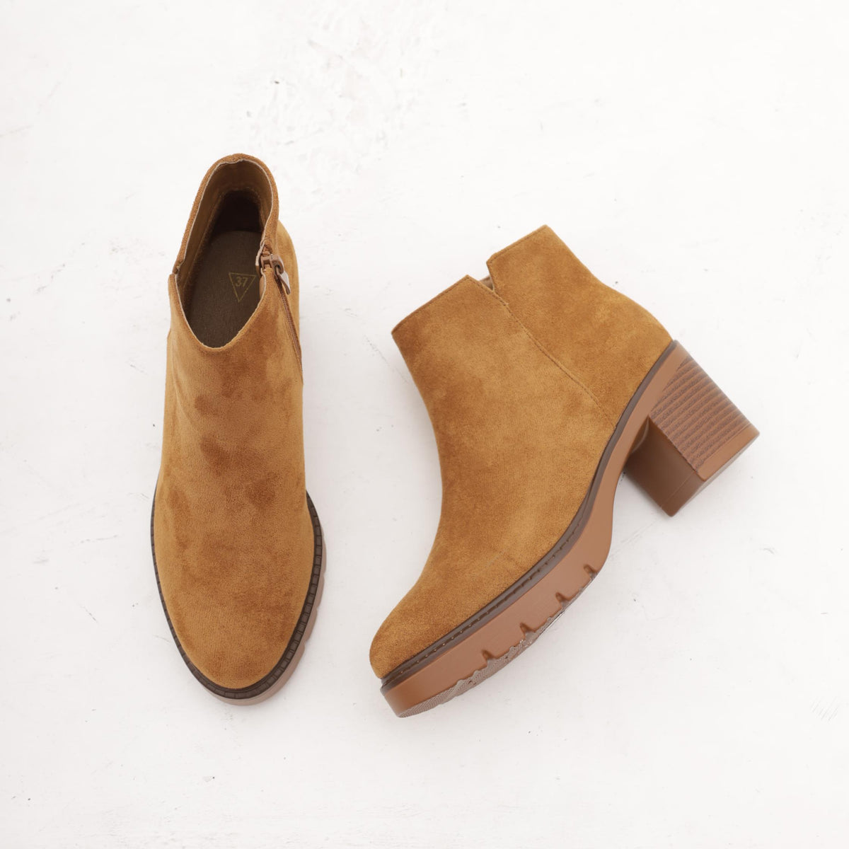 STIVALETTO BASSO LISCIO MARRONE 