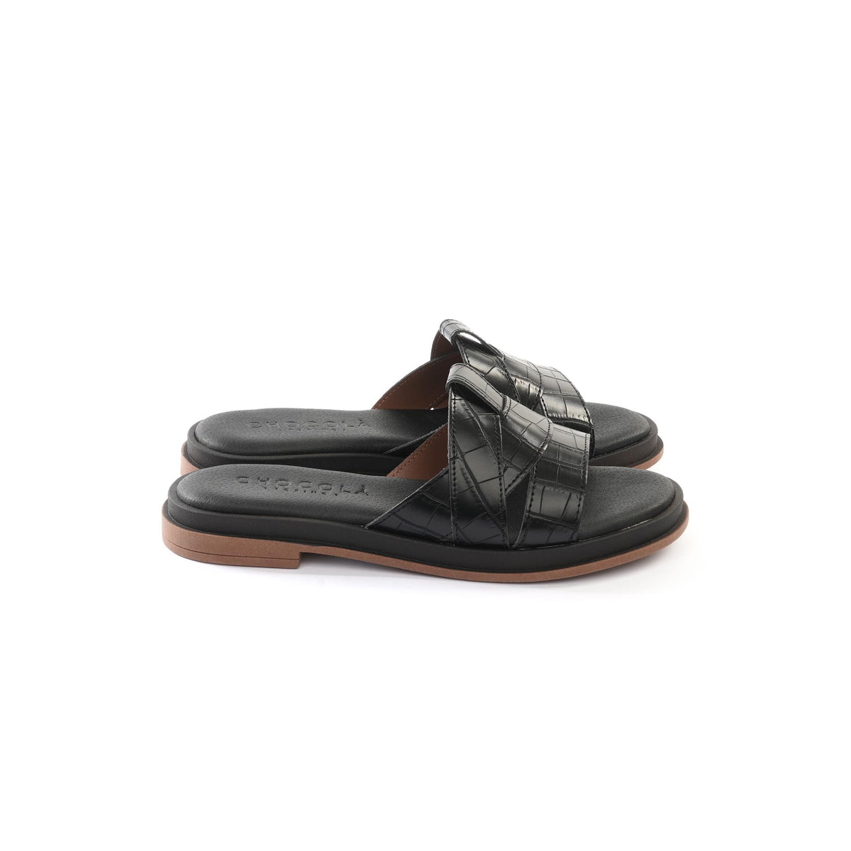 CIABATTINA INTRECCIATA COCCO NERO<BR/> 