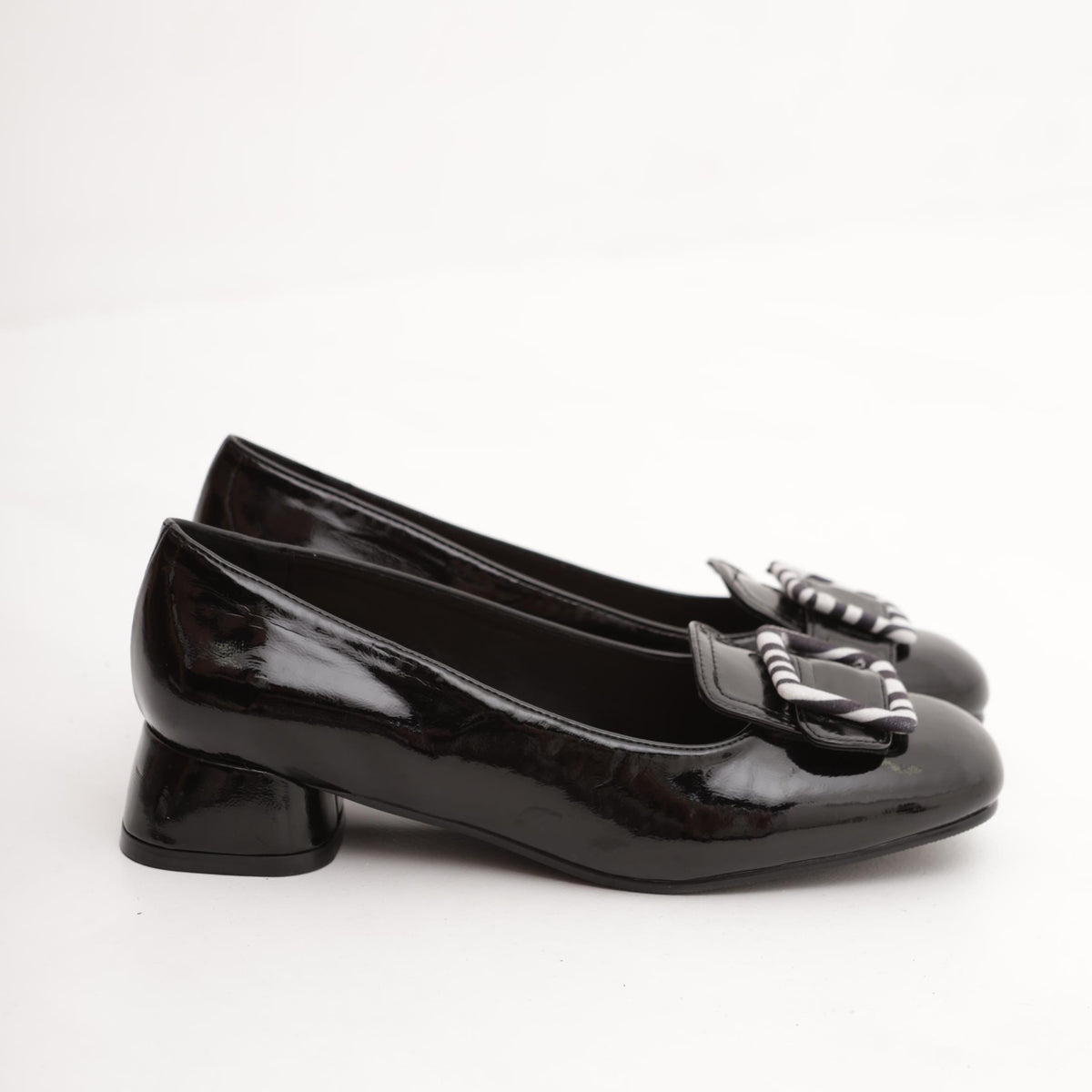 DECOLLETE' BASSA ZEBRA NERO 