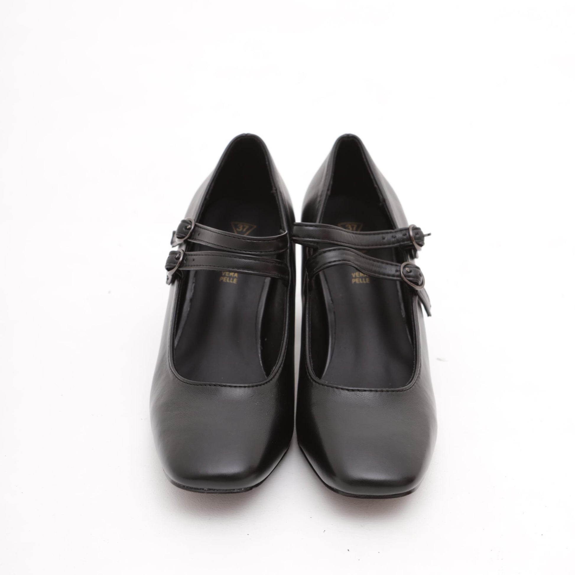 MARY JANE ALTA 2 CINTURINI NERO MP7007-1PUNE CHOCOLA