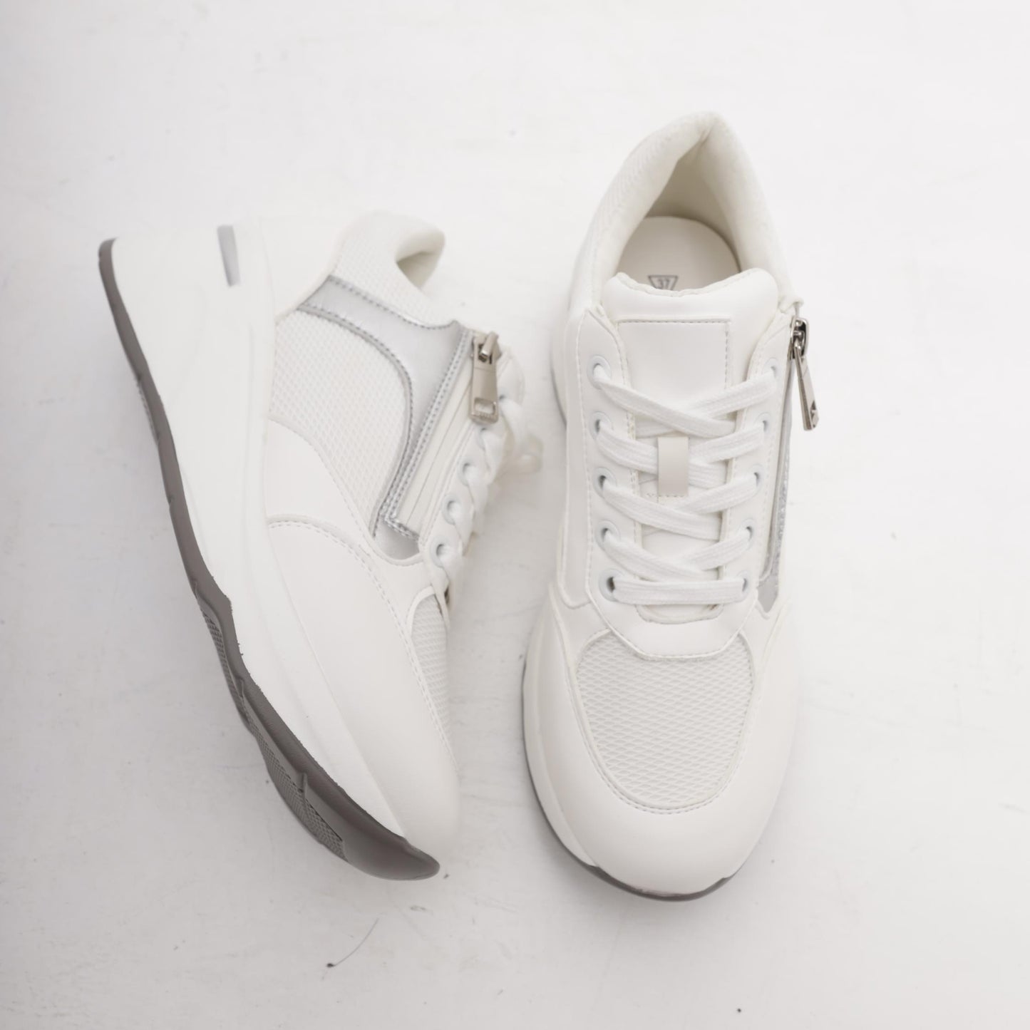 SNEAKERS ALTA ZIP BIANCO<BR/> 