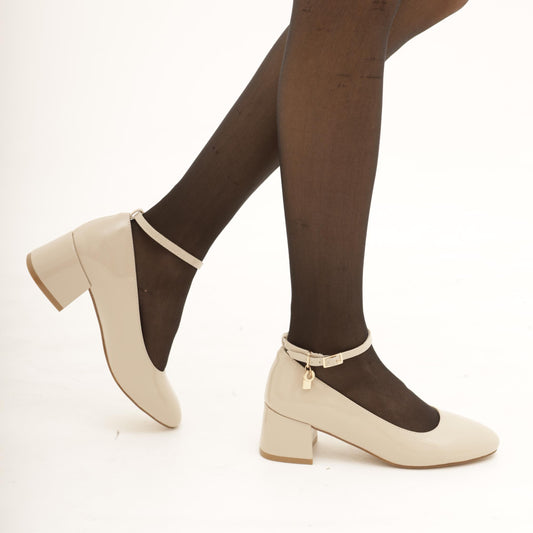 DECOLLETE' CINTURINO PANNA 