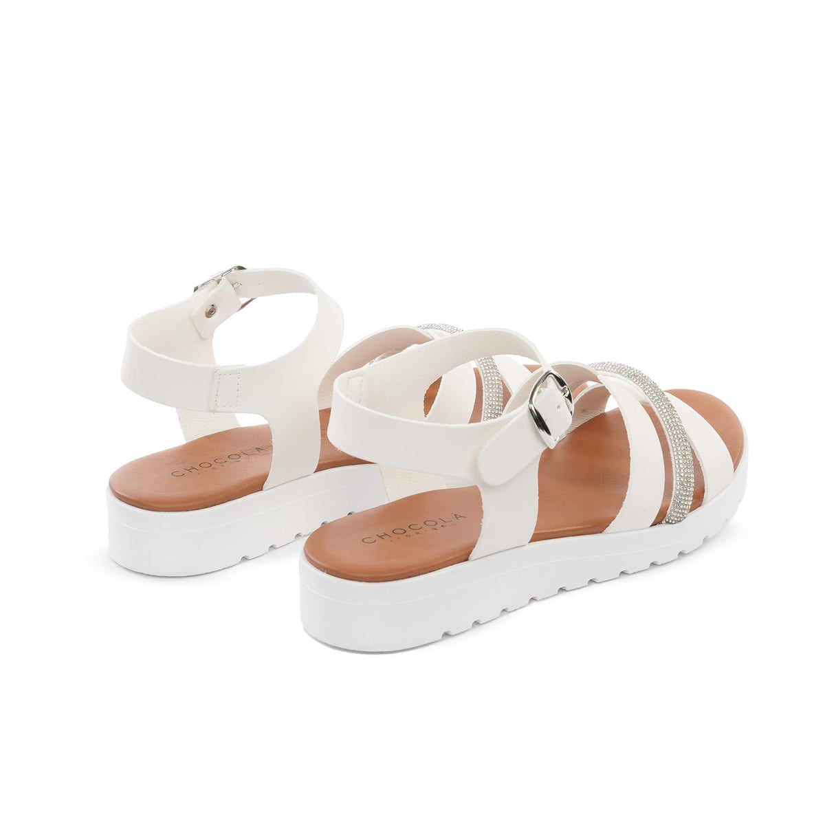 SANDALO ZEPPA H BRILLANTINI BIANCO<BR/> 