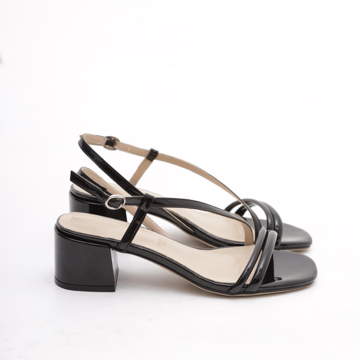 SANDALO FASCETTE VERNICE NERO 