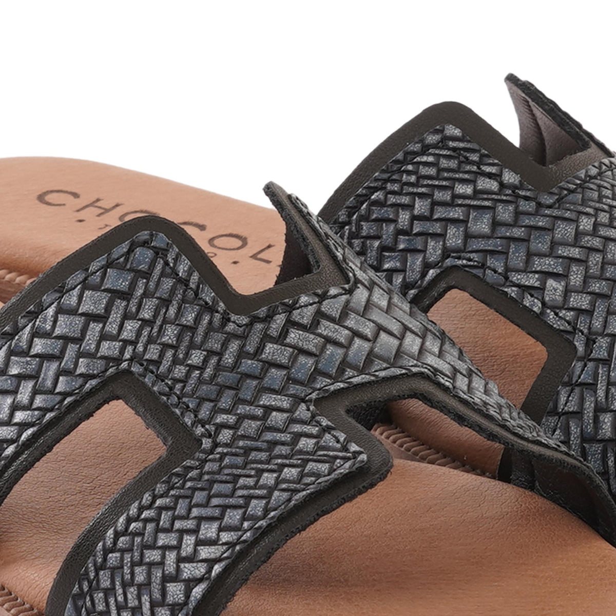 CIABATTINA H INTRECCIATO BLU<BR/><BR/><BR/> 