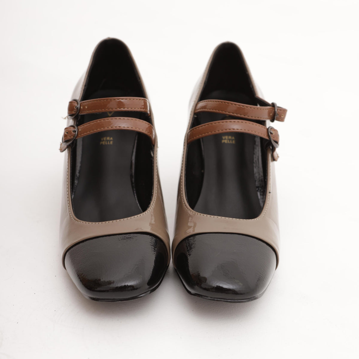 MARY JANE BICOLORE 2 CINTURINI TAUPE 
