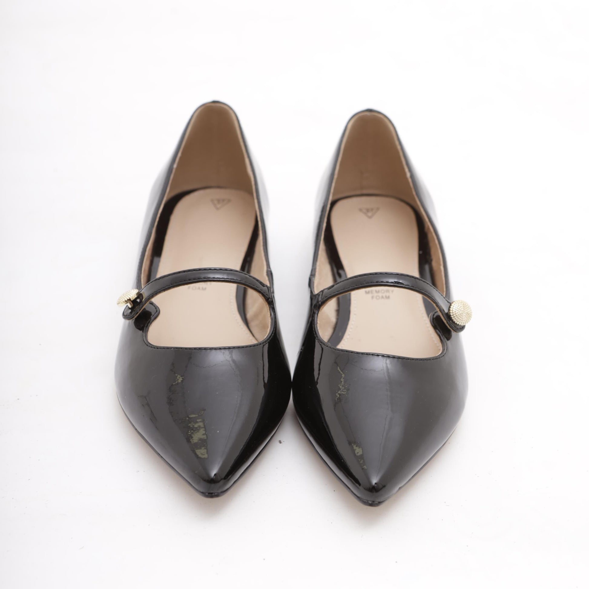 DECOLLETE' FLAT CINTURINO NERO 