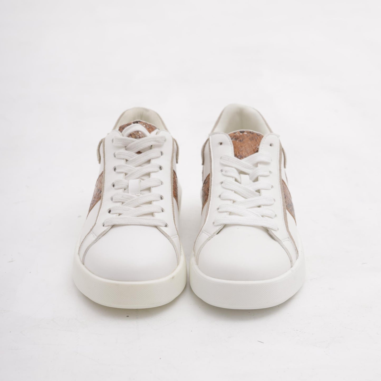 SNEAKERS PYTHON BIANCO/CUOIO<BR/> 