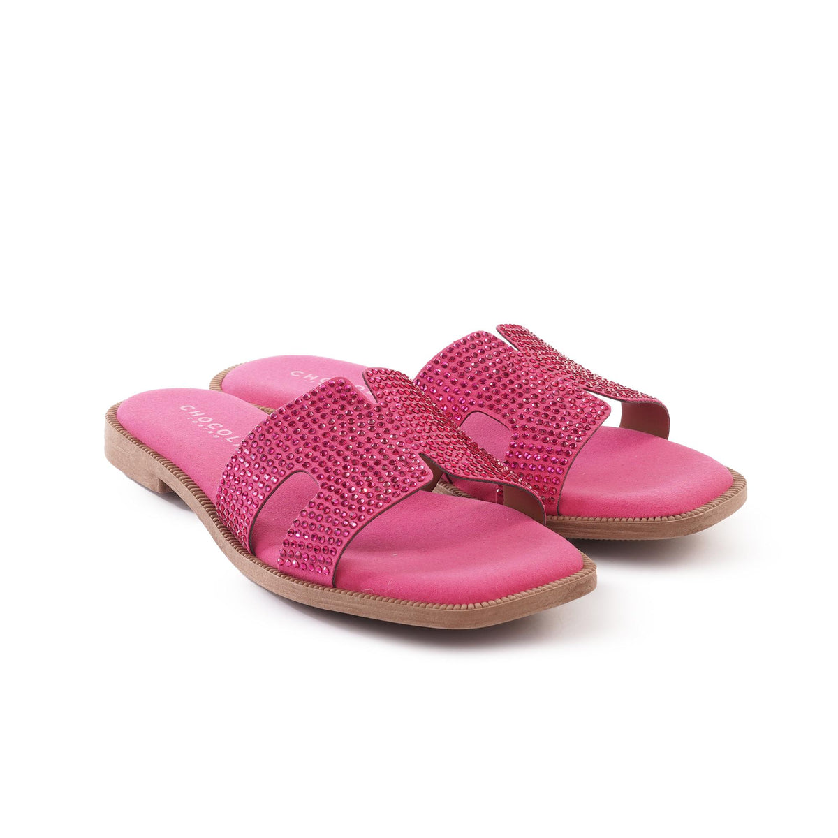 CIABATTINA H CON STRASS FUXIA<BR/> 