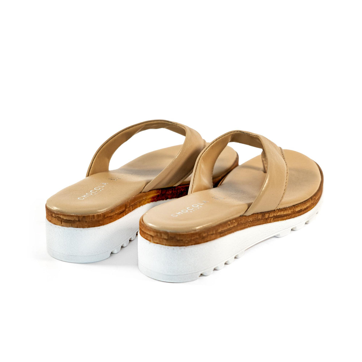 CIABATTA INFRADITO VERA PELLE BEIGE<BR/> 