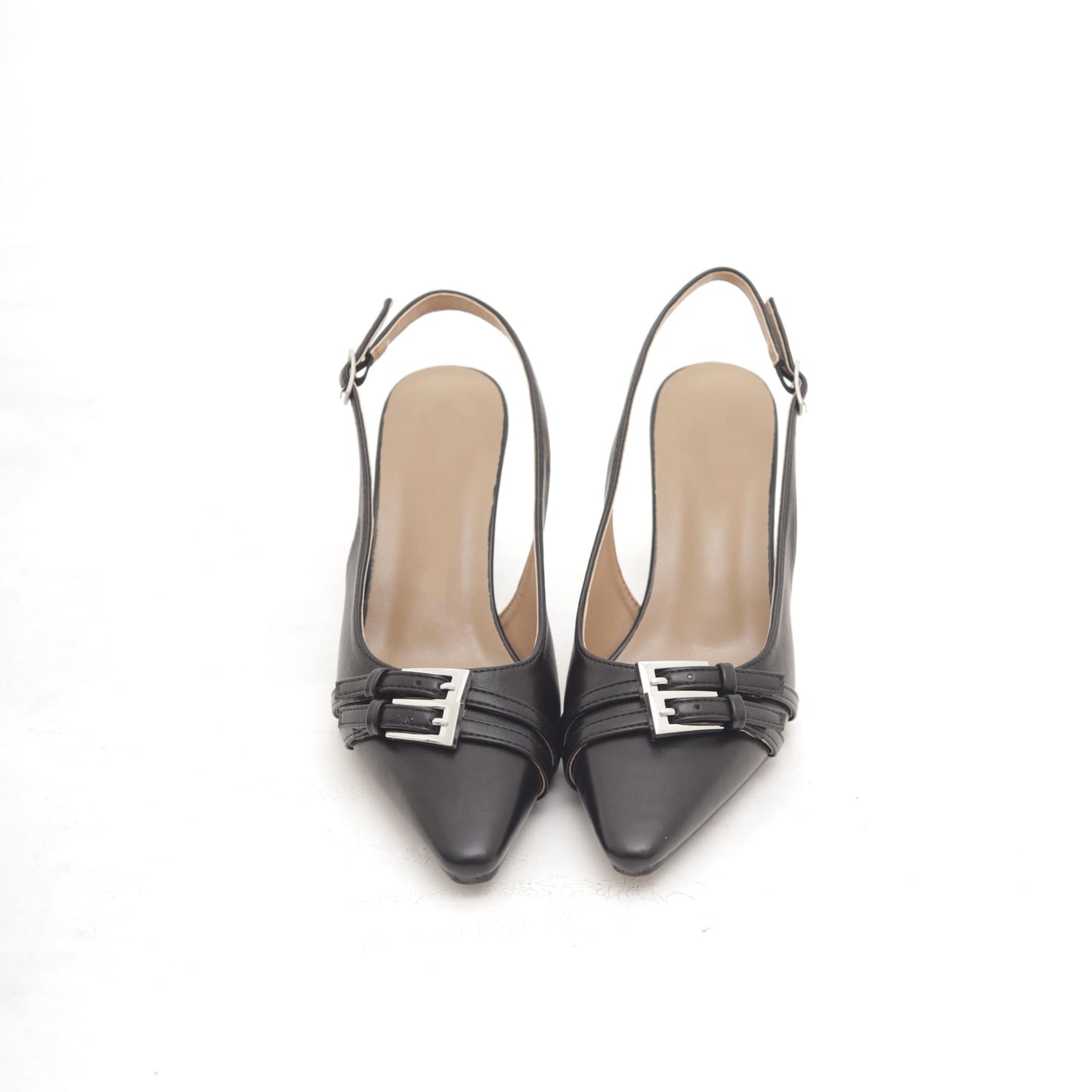 SLINGBACK DOPPIA FIBBIA NERO 