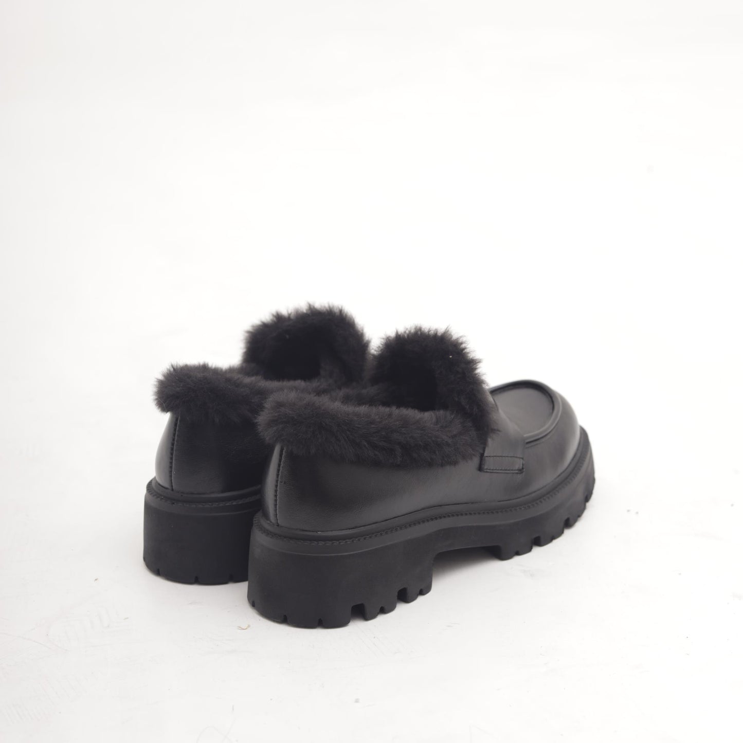 MOCASSINO SUOLA ALTA FUR NERO 