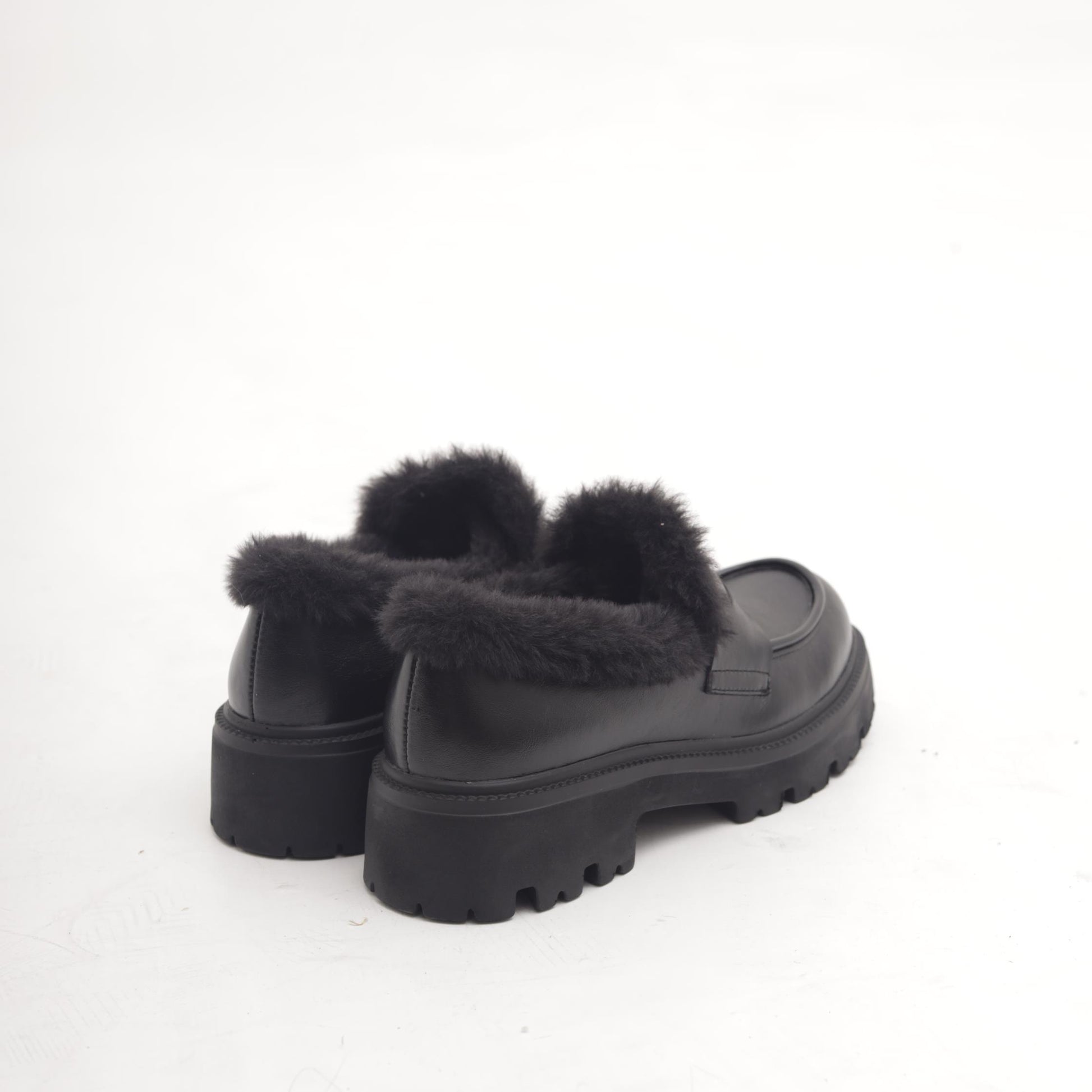MOCASSINO SUOLA ALTA FUR NERO 