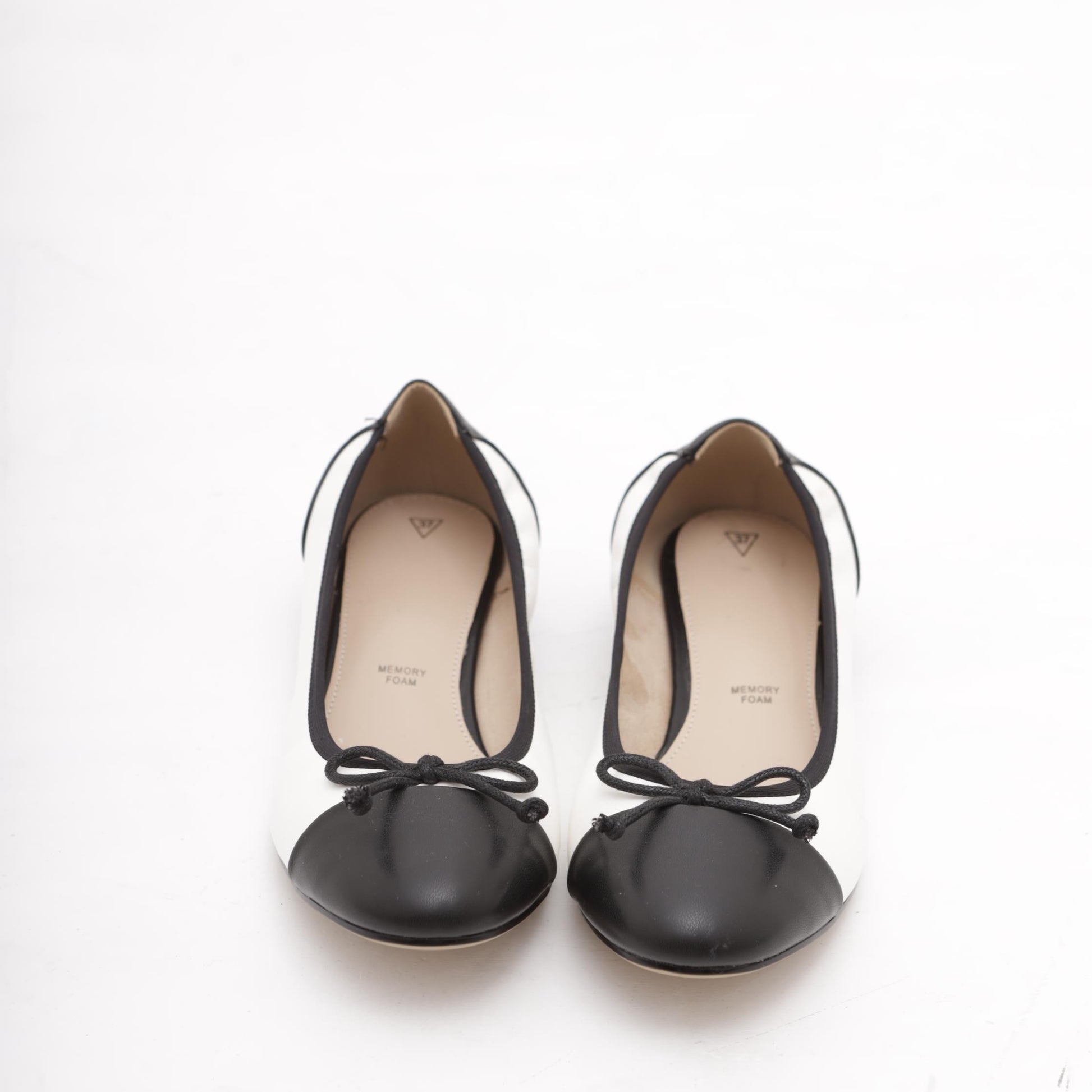 DECOLLETE' BALLERINA BICOLORE BIANCO 