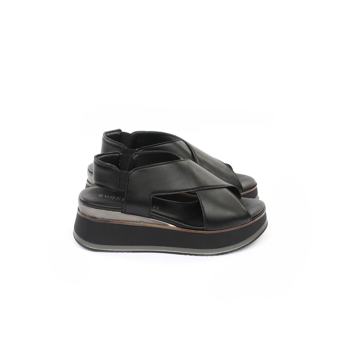 SANDALO ZEPPA INCROCIO NERO<BR/> 