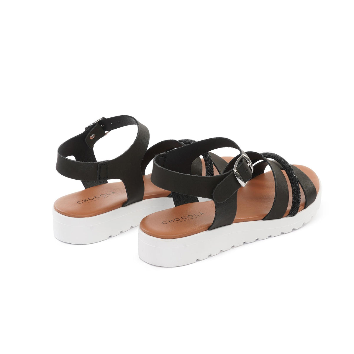 SANDALO ZEPPA H BRILLANTINI NERO<BR/> 