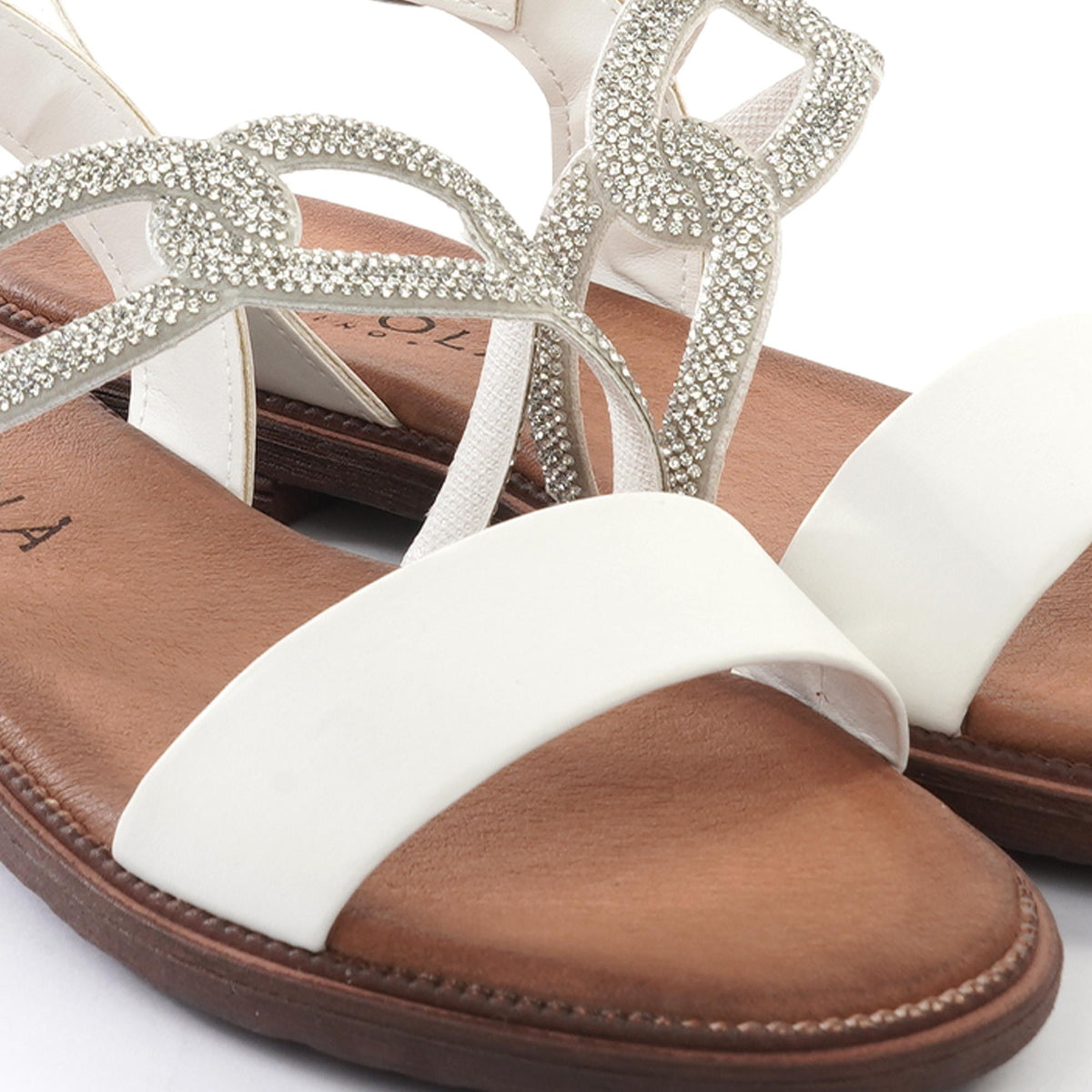 SANDALO FLAT STRASS BIANCO<BR/><BR/> 
