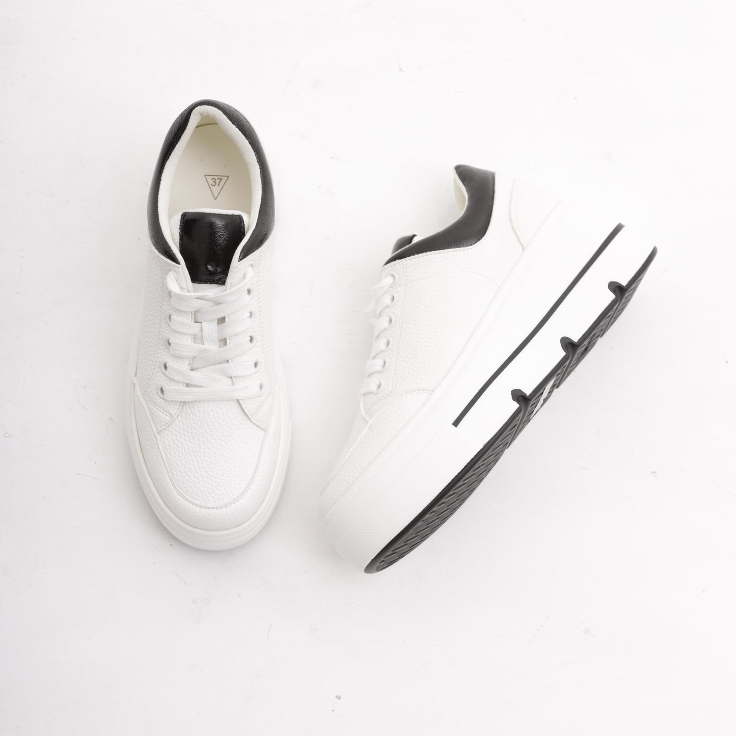 SNEAKERS FLATFORM BIANCO/NERO 